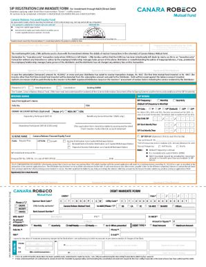 Fillable Online Sip Registration Cum Mandate Form For Nach Direct Debit