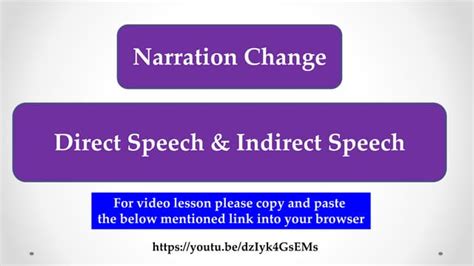 Direct Speech And Indirect Speech Narration Change In English Grammar