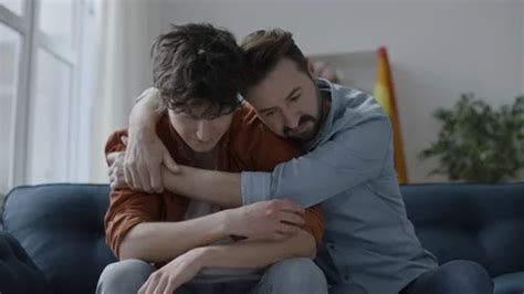 Man Comforting Sad Boyfriend Gay Couple Stock Video Pond5