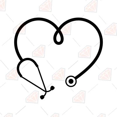 Stethoscope Heart SVG, Heart Shape SVG | PremiumSVG