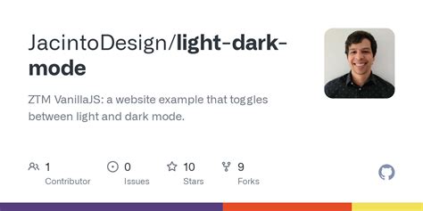 GitHub JacintoDesign Light Dark Mode ZTM VanillaJS A Website