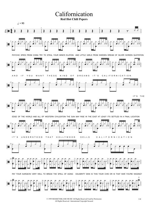 Californication Arr Cyril Mayer By Red Hot Chili Peppers Sheet Music For Drums At Sheet Music