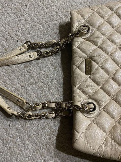 Kate Spade New York Nude Quilted Leather Chain Strap Gem