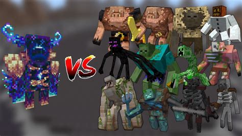 Crystal Warden Vs All Mutant Creatures Mob Battle In Minecraft Bedrock