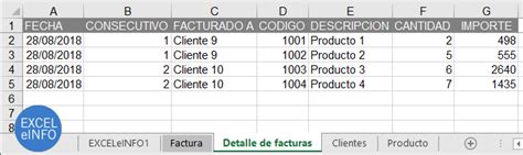 Factura En Excel Parte 2 Macro Vba Para Guardar Detalle De Facturas Y