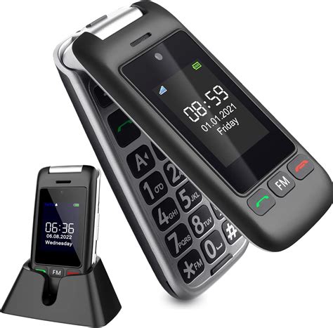 artfone C10 Téléphone portable à rabat pour personnes âgées Sans