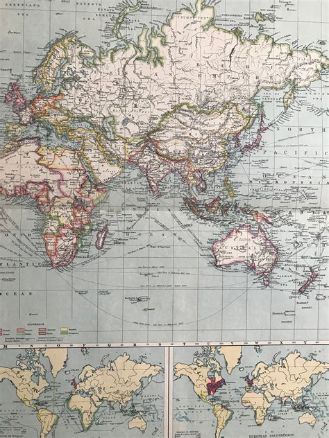 1903 The Old World Showing British Possessions And Trade Routes