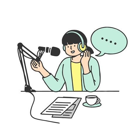 Mujer Joven Graba Un Podcast Programa De Radio En L Nea Las Personas