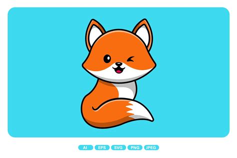 Cute Fox Sitting | Animal Illustrations ~ Creative Market