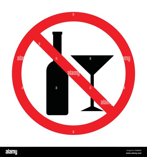 Set Of No Alcohol Vector Signs Prohibited Icons Of Drink Alcohol Do