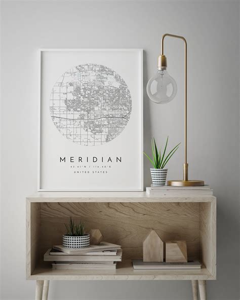 Meridian Map, Meridian, Idaho, City Map, Home Town Map, Meridian Print