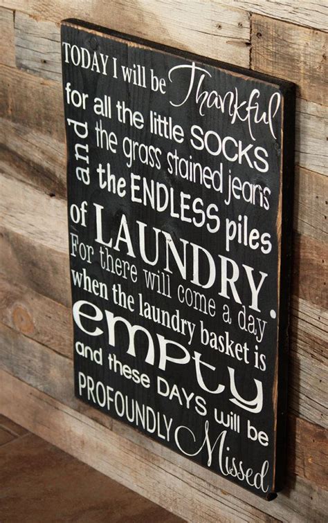 Large Wood Sign Today I Will Be Thankful For Laundry Etsy Large