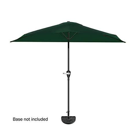 Pure Garden Half Round Patio Umbrella With Easy Crank Compact 9ft