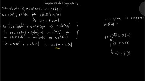 Teoría de Números 4 Ecuaciones en Congruencias YouTube