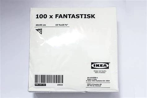 Ikea 2 X Pack Of 100 Fantastisk 3 Ply Paper Napkins 40 X 40 Cm White