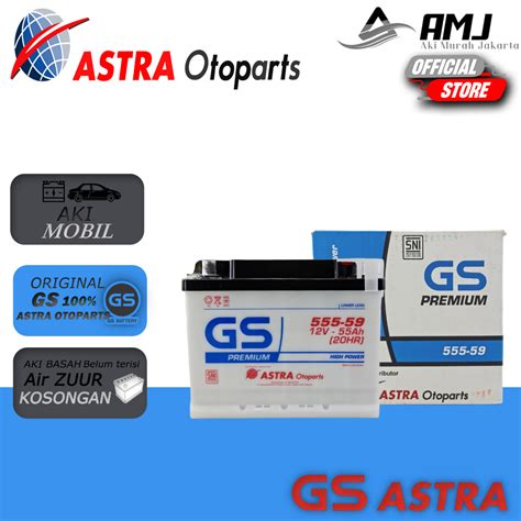 Jual Aki Mobil Toyota Fortuner SRZ BENSIN 555 59 GS PREMIUM ASTRA 12V