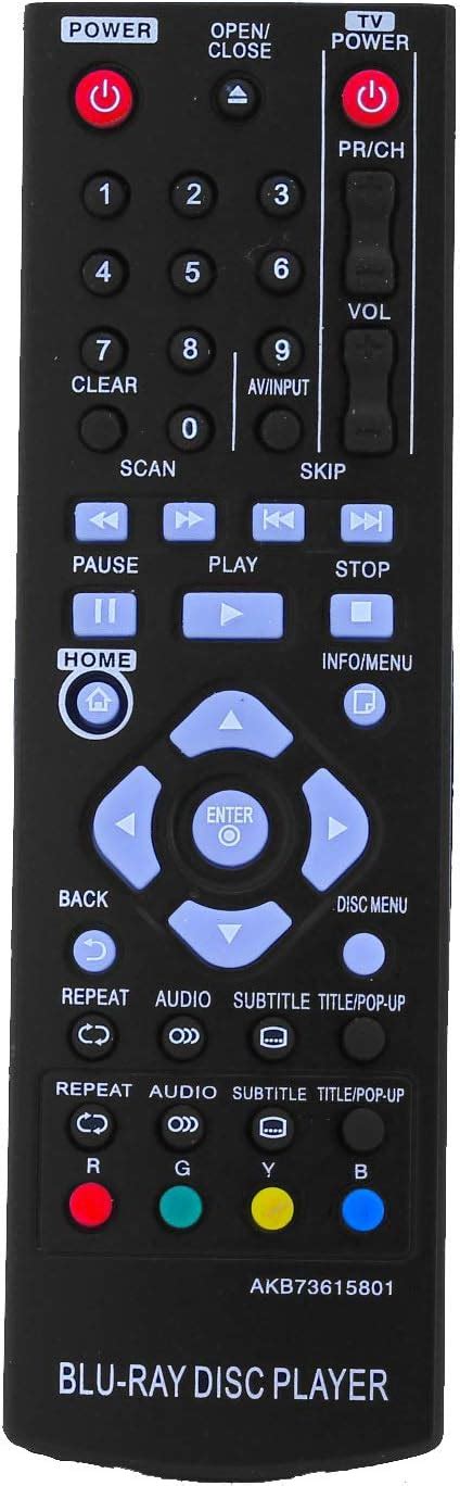 121AV Replacement Remote Control AKB73615801 For LG Blu Ray Disc