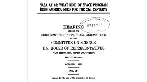 Nasa At Written Congressional Testimony By Keith Cowing Editor