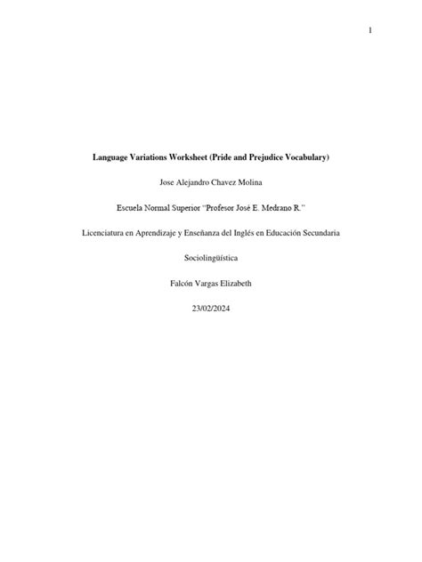 Language Variations Pdf