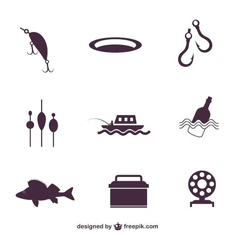 Fishing Icons Pack Vector Free Download