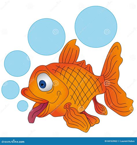 Vector Orange Fish With Bubbles Stock Vector Illustration Of Bubbles