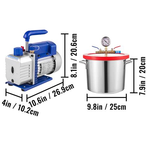 Buy Vevor Vacuum Chamber With Pump Gallon Vacuum Chamber Cfm Hp