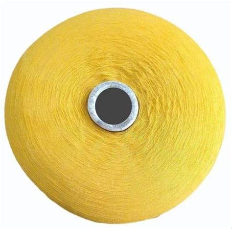 Ring Spun 1 Ply Yellow Polyester Cotton Yarn For Knitting Count 10