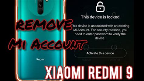 Xiaomi Redmi 9 M2004J19AG Lancelot Remove Mi Account Bypass