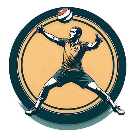 Illustration Of A Handball Player Throwing Ball Viewed From Front Set