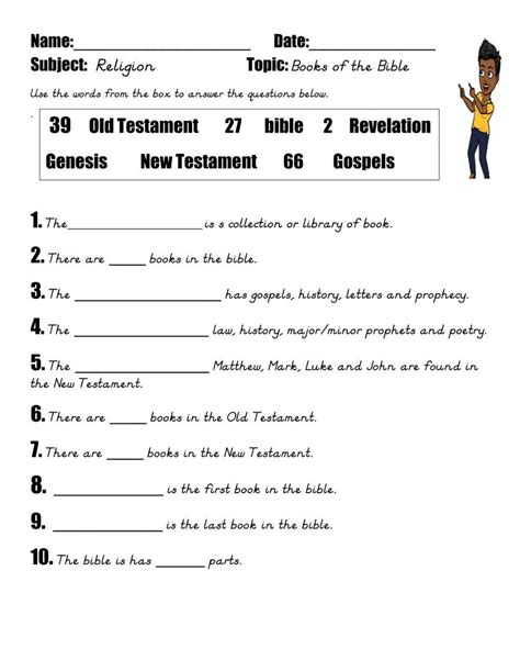 Books Of The Bible Old Testament Worksheet Live Worksheets