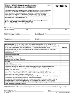 Fillable Online Isu Form Pntinc Idaho State University Fax Email