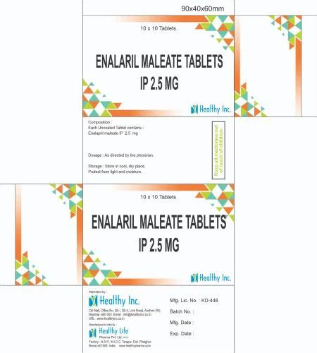Enalapril Maleate 25 Mg Tablets Prescription At Rs 193strip In Mumbai