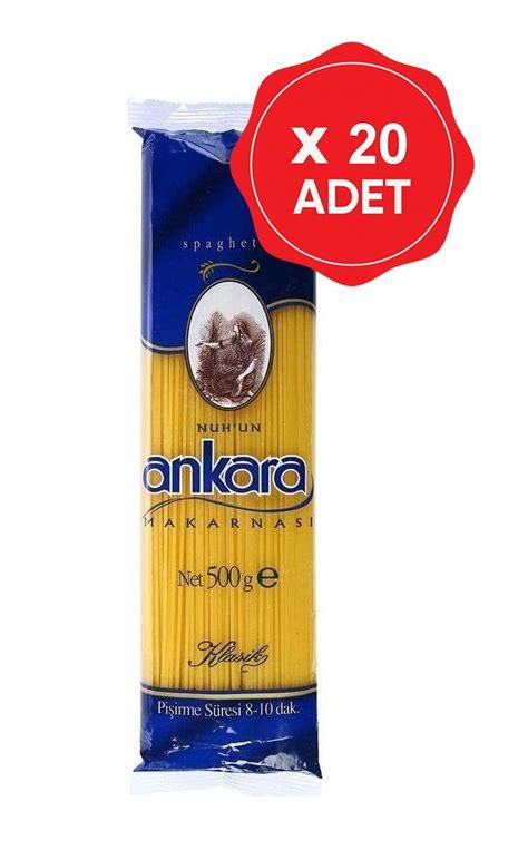 Ankara Makarna Spagetti 500 Gr X 20 Adet Yerli Tüket