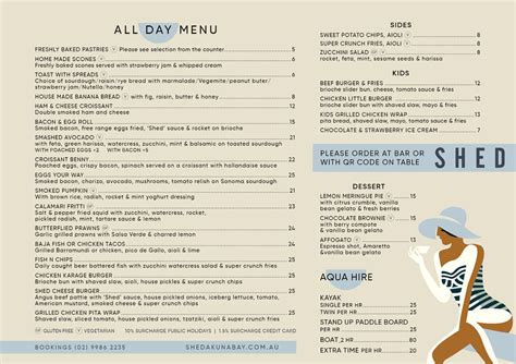 The Shed Akuna Bay Menu — Shed Restaurant Akuna Bay