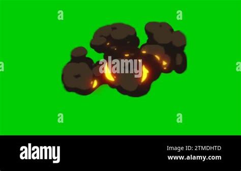 Cartoon explosion green screen animation, Abstract technology, science ...