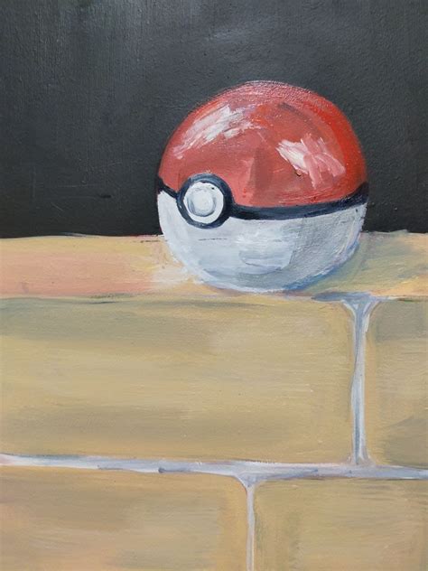 René Magritte y la Pokébola Pintura de Kateryna Brand