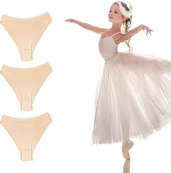 Dance Knickers Girls 3 Pack Seamless Ballet Briefs High Waisted Nude Dance Underwear For