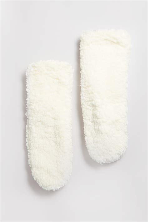 White Fluffy Slipper Socks | Yours Clothing