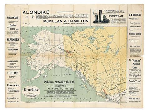 Yukon Gold Fields The Vancouver Map Co Map Of Klondike In The