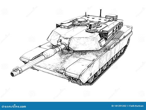 Tanque Militar Aislado De Fondo Blanco Stock De Ilustraci N