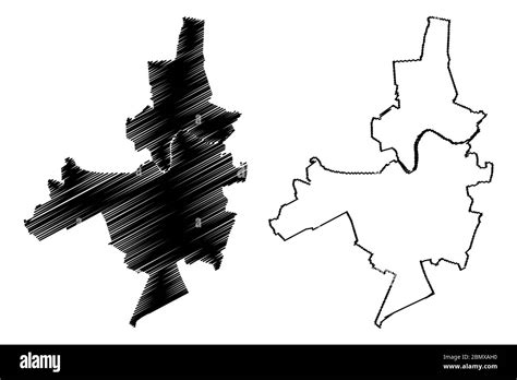 podolsk city russian federation russia moscow oblast map vector illustration scribble
