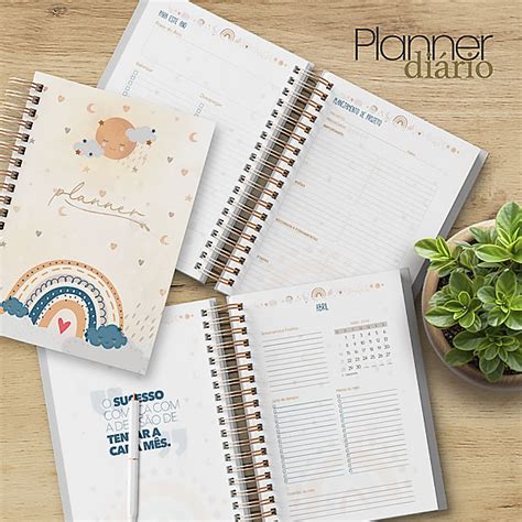 Diario Planner Arco Iris Boho Fazendo A Nossa Festa