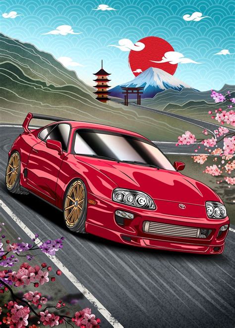 Nippon Car Supra Mk Poster By Navin Guyvit Displate Toyota Supra