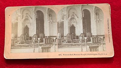 VINTAGE STEREOVIEW B W KILBURN 6467 NORMAN HALL MASONIC TEMPLE