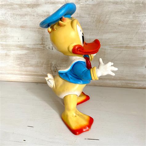 Donald Duck Quietsch Gummi Figur Vintage Walt Disney Production