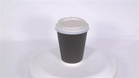 Hot Coffee Paper Cup Black Disposable Double Wall Gold Foil Stamping