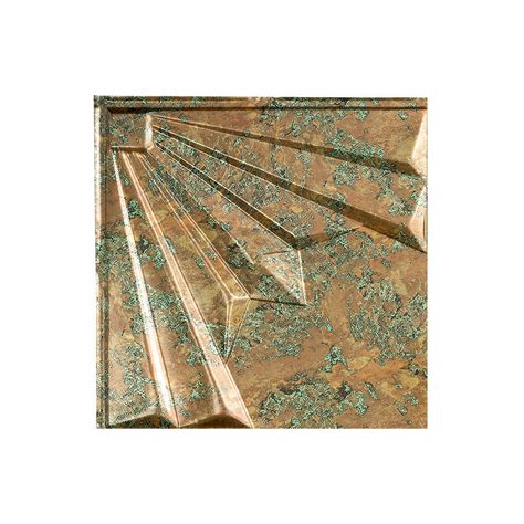 Fasade Easy Installation Art Deco Copper Fantasy Glue Up Ceiling Tile Ceiling Panel 12 X 12