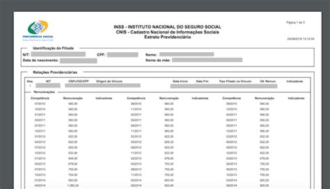 Extrato Previdenci Rio Cnis