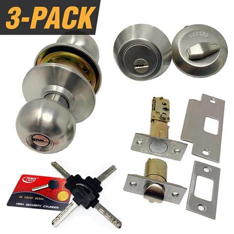 Premier Lock High Security Stainless Steel Combo Lock Set With Keyed