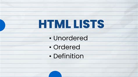 Html Lists Ordered Unordered And Definition List Examples